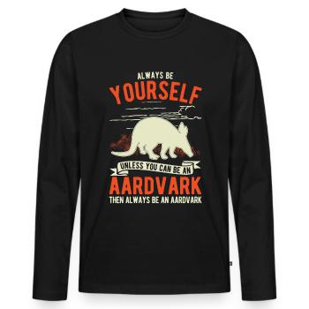 Soyez toujours vous-même, Aardvark Erdferkel - T-shirt manches longues Premium bio Homme - noir - Devant - Nico (187cm)