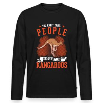 Kangaroo Australia Australian Kangaroo - Men's Premium Organic Long Sleeve Shirt - black - Front - Nico (187cm)