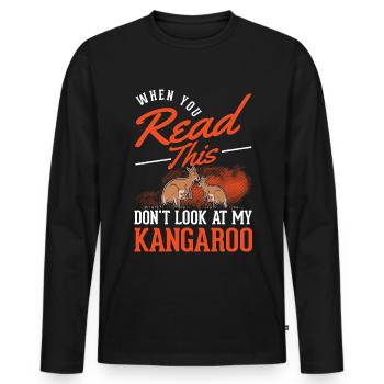 Australian Kangaroo Australia Kangaroo - Men's Premium Organic Long Sleeve Shirt - black - Front - Nico (187cm)
