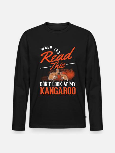 Australisches Känguru Australien Kangaroo - Männer Premium Bio Langarmshirt - Schwarz