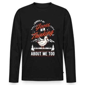 Oies cadeau oie éleveur oie oie - T-shirt manches longues Premium bio Homme - noir - Devant - Nico (187cm)