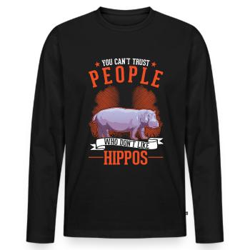 Hippo Lover Hippo Hippo Hippo - Men's Premium Organic Long Sleeve Shirt - black - Front - Nico (187cm)