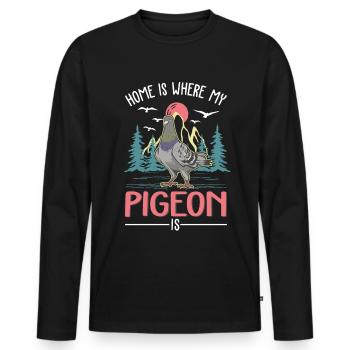 Pigeons Home Pigeon Breeding Pigeon Breeder - Men's Premium Organic Long Sleeve Shirt - black - Front - Nico (187cm)
