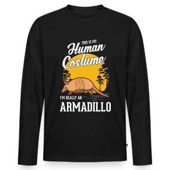 Armadillo Human Costume Gürteltier - Men's Premium Organic Long Sleeve Shirt - black - Front - Nico (187cm)