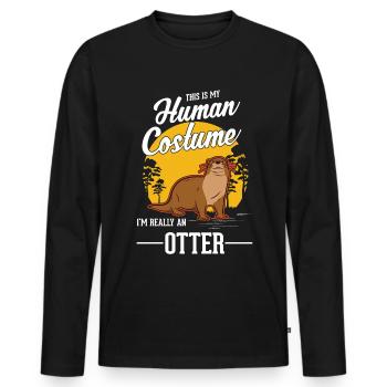 Otter Human CostumeOtter Sea Otter - Men's Premium Organic Long Sleeve Shirt - black - Front - Nico (187cm)