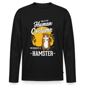 Hamster Costume Hamster Wheel Gold Hamster - Men's Premium Organic Long Sleeve Shirt - black - Front - Nico (187cm)