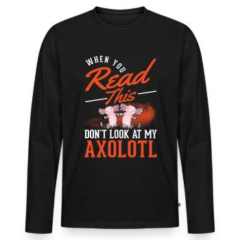 Axolotl Geschenk Schwanzlurch Axolotl - Männer Premium Bio Langarmshirt - Schwarz - Vorne - Nico (187cm)