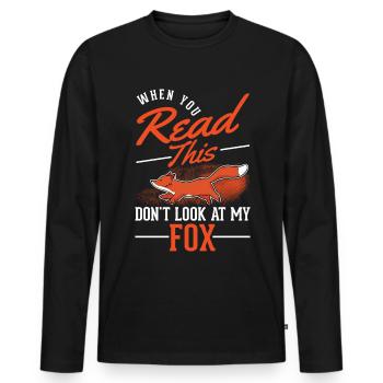 Fuchs Geschenk Rotfuchs - Männer Premium Bio Langarmshirt - Schwarz - Vorne - Nico (187cm)
