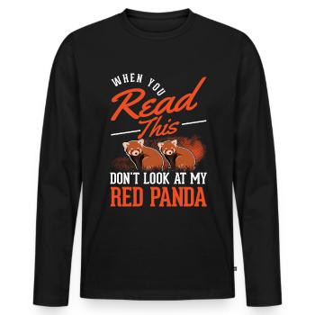Cadeau Panda roux Panda roux - T-shirt manches longues Premium bio Homme - noir - Devant - Nico (187cm)