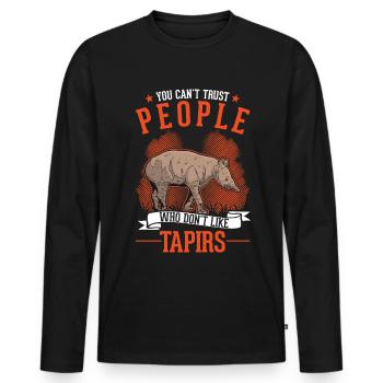 Tapir Lowland Tapir Tapirdae Tapir - Men's Premium Organic Long Sleeve Shirt - black - Front - Nico (187cm)