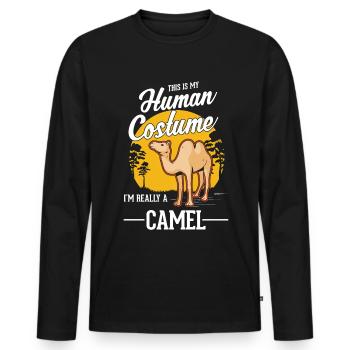 Camel Costume Halloween Egypt - Men's Premium Organic Long Sleeve Shirt - black - Front - Nico (187cm)