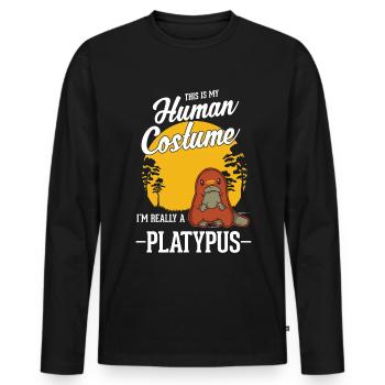 Schnabeltier Human Costume Halloween - Männer Premium Bio Langarmshirt - Schwarz - Vorne - Nico (187cm)