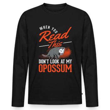 Opossum cadeau opossum marsupial - T-shirt manches longues Premium bio Homme - noir - Devant - Nico (187cm)