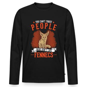 Fennek Geschenk Wüstenfuchs Fennec - Männer Premium Bio Langarmshirt - Schwarz - Vorne - Nico (187cm)