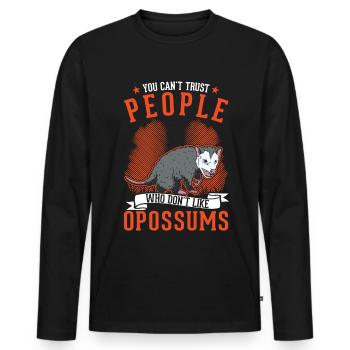Opossum Geschenk Possum Beutelratte - Männer Premium Bio Langarmshirt - Schwarz - Vorne - Nico (187cm)