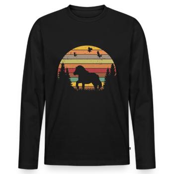 Shetland Pony Retro - Männer Premium Bio Langarmshirt - Schwarz - Vorne - Nico (187cm)