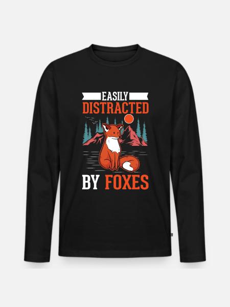 Fuchs Geschenk Rotfuchs - Männer Premium Bio Langarmshirt - Schwarz