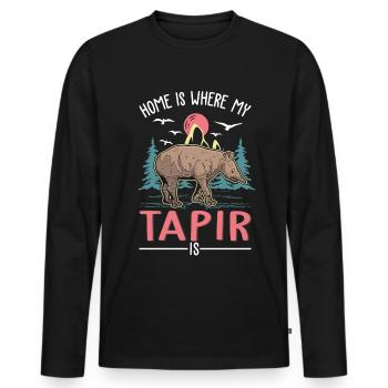 La maison est là où se trouve mon tapir - T-shirt manches longues Premium bio Homme - noir - Devant - Nico (187cm)