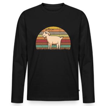 Chèvres Retro Goat Host Vintage Goat - T-shirt manches longues Premium bio Homme - noir - Devant - Nico (187cm)