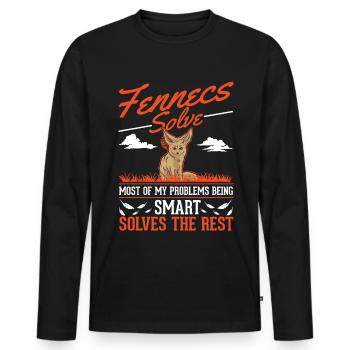 Fennec Gift Desert Fox Fennec - Men's Premium Organic Long Sleeve Shirt - black - Front - Nico (187cm)