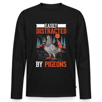 Taube Taubenzüchter Stadttaube Brieftaube - Männer Premium Bio Langarmshirt - Schwarz - Vorne - Nico (187cm)