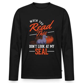 Seal Gift Seal Sea Lion - Men's Premium Organic Long Sleeve Shirt - black - Front - Nico (187cm)
