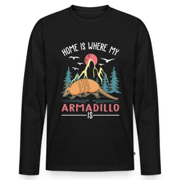 Armadillo Zuhause Gürteltier - Männer Premium Bio Langarmshirt - Schwarz - Vorne - Nico (187cm)