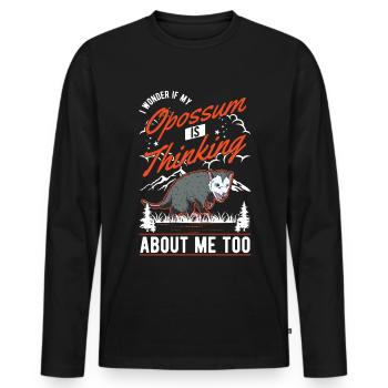 Opossum Geschenk Possum Beutelratte - Männer Premium Bio Langarmshirt - Schwarz - Vorne - Nico (187cm)