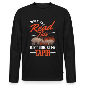 Tapir Lowland Tapir Tapirdae Tapir - Men's Premium Organic Long Sleeve Shirt - black - Front - Nico (187cm)