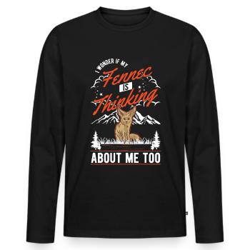 Fennec Gift Fennec Desert Fox - Men's Premium Organic Long Sleeve Shirt - black - Front - Nico (187cm)