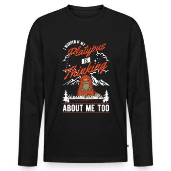 Platypus Saying Platypus - Men's Premium Organic Long Sleeve Shirt - black - Front - Nico (187cm)