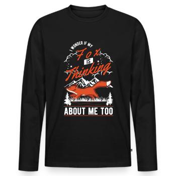 Fuchs Geschenk Rotfuchs - Männer Premium Bio Langarmshirt - Schwarz - Vorne - Nico (187cm)
