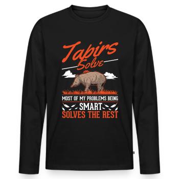 Tapir Lowland Tapir Tapirdae Tapir - Men's Premium Organic Long Sleeve Shirt - black - Front - Nico (187cm)