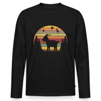Chèvres Retro Goat Host Vintage Goat - T-shirt manches longues Premium bio Homme - noir - Devant - Nico (187cm)