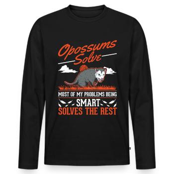 Opossum cadeau opossum marsupial - T-shirt manches longues Premium bio Homme - noir - Devant - Nico (187cm)