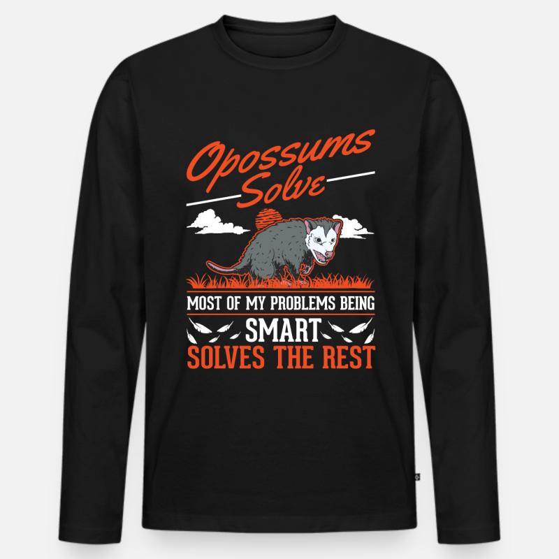 Opossum Geschenk Possum Beutelratte - Männer Premium Bio Langarmshirt - Schwarz