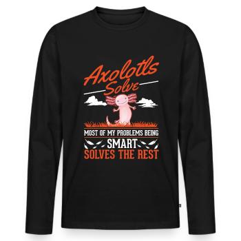 Axolotl cadeau armé amphibien - T-shirt manches longues Premium bio Homme - noir - Devant - Nico (187cm)