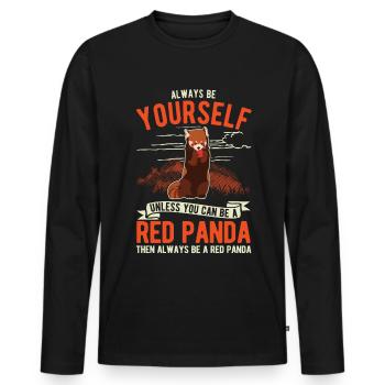 Roter Panda Geschenk Red Panda - Männer Premium Bio Langarmshirt - Schwarz - Vorne - Nico (187cm)