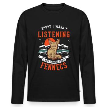 Fennec cadeau renard du désert Fennec - T-shirt manches longues Premium bio Homme - noir - Devant - Nico (187cm)