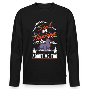 Seal Gift Seal Sea Lion - Men's Premium Organic Long Sleeve Shirt - black - Front - Nico (187cm)