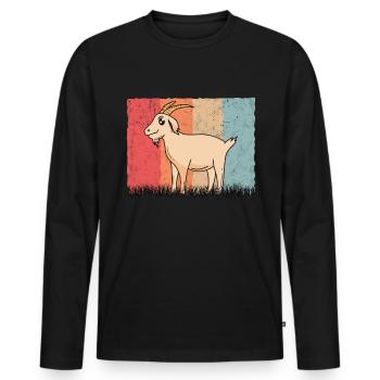 Chèvres Retro Goat Host Vintage Goat - T-shirt manches longues Premium bio Homme - noir - Devant - Nico (187cm)