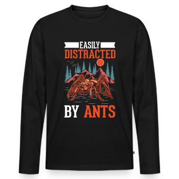 Ants, Ant Farm, Anthill, Fire Ants - Men's Premium Organic Long Sleeve Shirt - black - Front - Nico (187cm)