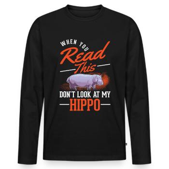 Hippo Lover Hippo Hippo Hippo - Men's Premium Organic Long Sleeve Shirt - black - Front - Nico (187cm)