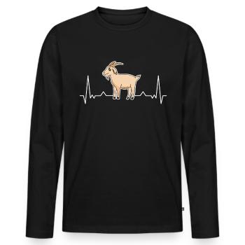 Battement de cœur des chèvres Chèvre hôte Chèvre - T-shirt manches longues Premium bio Homme - noir - Devant - Nico (187cm)