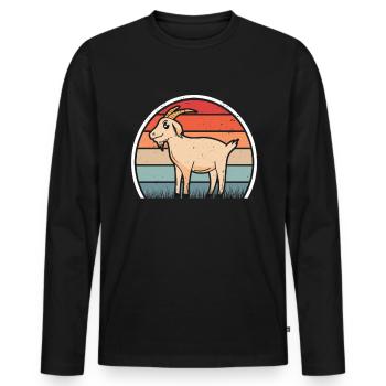 Chèvres Retro Goat Host Vintage Goat - T-shirt manches longues Premium bio Homme - noir - Devant - Nico (187cm)