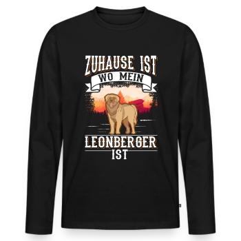 La maison est là où se trouve mon Leonberg - T-shirt manches longues Premium bio Homme - noir - Devant - Nico (187cm)