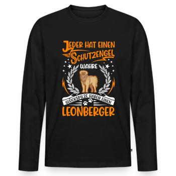 Leonberg Ange Gardien - T-shirt manches longues Premium bio Homme - noir - Devant - Nico (187cm)