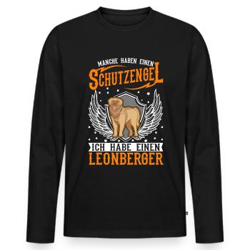 Leonberg Guardian Angel - Men's Premium Organic Long Sleeve Shirt - black - Front - Nico (187cm)