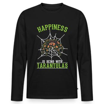 Le bonheur, c’est d’être avec la tarentule de Tarentule - T-shirt manches longues Premium bio Homme - noir - Devant - Nico (187cm)