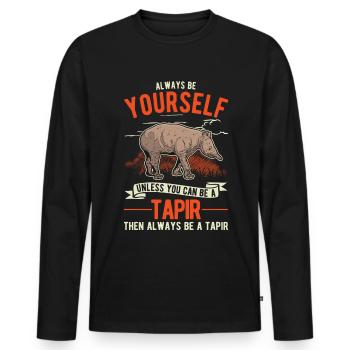 Soyez toujours vous-même Tapir Flachlandtapir - T-shirt manches longues Premium bio Homme - noir - Devant - Nico (187cm)